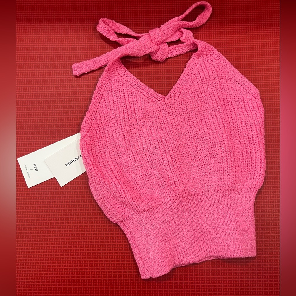 Knit Back-Out Tie neck Top New Fashion Small